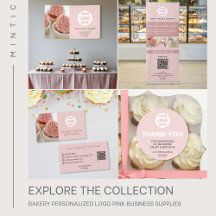 Bakery Personalized Logo Pink Business Supplies