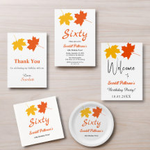 Elegant Fall Leaves Autumn Birthday Collection