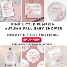 Pink Little Pumpkin Autumn Fall Baby Shower