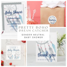 BOHO TRIBAL DREAM CATCHER BABY SHOWER SET