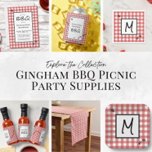 Gingham BBQ Picnic Party Supplies