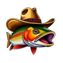 Fathers Day Funny Fish Wearing a Cowboy Hat