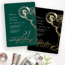 Modern Green Margarita Fiesta Birthday Party