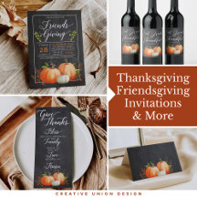 Thanksgiving & Friendsgiving Invitations, Menus