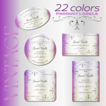 Product Labels Ornamental Shimmery Colors Vintage