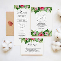 Exquisite Watercolor Tropical Floral Wedding Suite