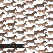 Brown Watercolor Horses