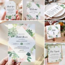 DEVON lush greenery, succulents and blush florals