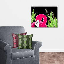 Pink & Green Pillows Meet Art By Liz C