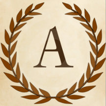 Laurel Wreath on Parchment Monogram Magnets