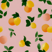 Personalized Cute Pink Lemon Orange Fruits
