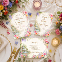Romantic Garden Fountain Bloom Wedding