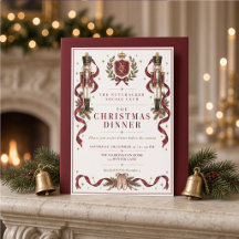 Vintage Nutcracker Social Club Burgundy Bow
