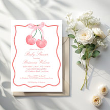 Cherry baby shower invitations party supplies