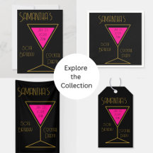 50th Birthday Cocktail Party Black Gold Hot Pink