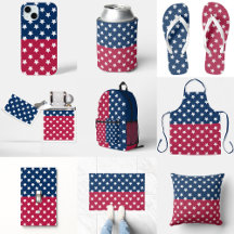 Blue And Red Color Block With White Stars