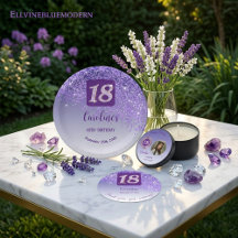 Stylish Royal Purple Glitter   18th Birthday