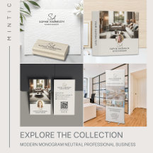 Modern Monogram Neutral Professional Business
