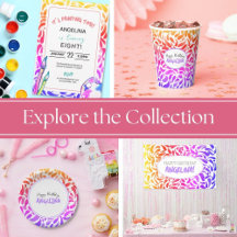 Rainbow Small Brush Art Birthday Party Supplies