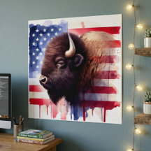 American symbols watercolor illustrations
