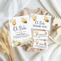 Rustic Floral Oh Babee Honey Bee Baby Shower