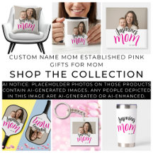 Custom Name Mom Established Pink Gifts For Mom