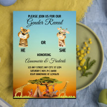 African Wildlife Safari Gender Reveal Collection