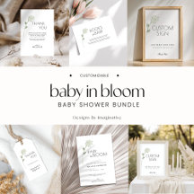 Baby in Bloom .  Floral baby shower collection