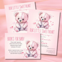 Little sweetheart watercolor bear Baby Shower