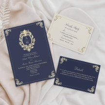 Baroque Navy Blue and Gold Wedding Suite
