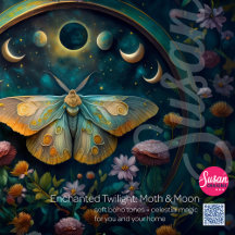 Enchanted Twilight Nature Inspired Moth and Moon