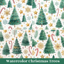 Watercolor Christmas Trees Gift Ideas #72T