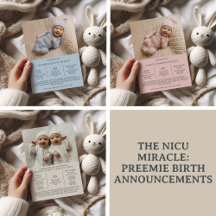 The NICU Miracle: Preemie Birth Announcements