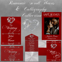 Romantic Scroll Hearts & Calligraphy