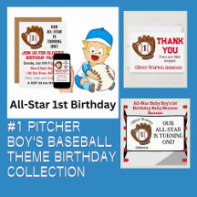 Personalized #1 Pitcher Boy's Baseball Theme