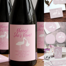 Pink Stork Girl Baby Shower