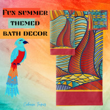 Bath Decor Tropicals, Animals, Funky 