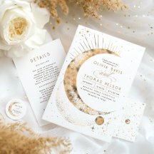 White and Gold Celestial Night Design