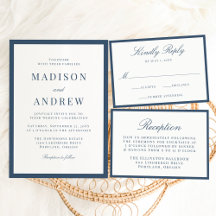 Modern Navy Border Wedding Collection