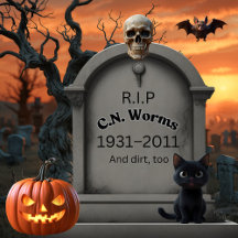 Humorous Graveyard  C.N. Worms, Tombstones