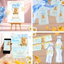 A Little Honey is on the Way - Baby Shower - Blue
