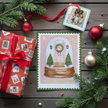 Festive Christmas Postage Stamps