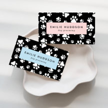 White Paws Pattern Business Cards Collection