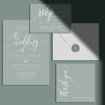 Dusty Sage Modern Minimalist Script Wedding