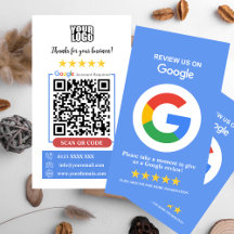 Business Cards: Google Reviews   Scan QR Code
