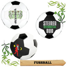 Fußbälle mit Steirer Wappen im Vintage Style