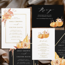 Rustic Fall Gold Floral Pumpkin Collection