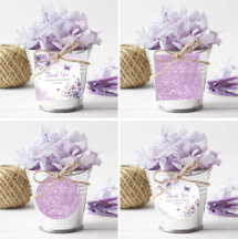 Boho Purple Wildflowers Butterfly Girl Baby Shower