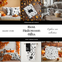 Halloween Gifts Black And White Line Art 