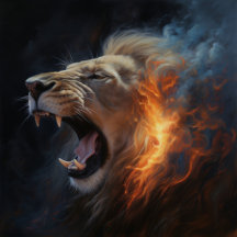 Poster Lion Feu
